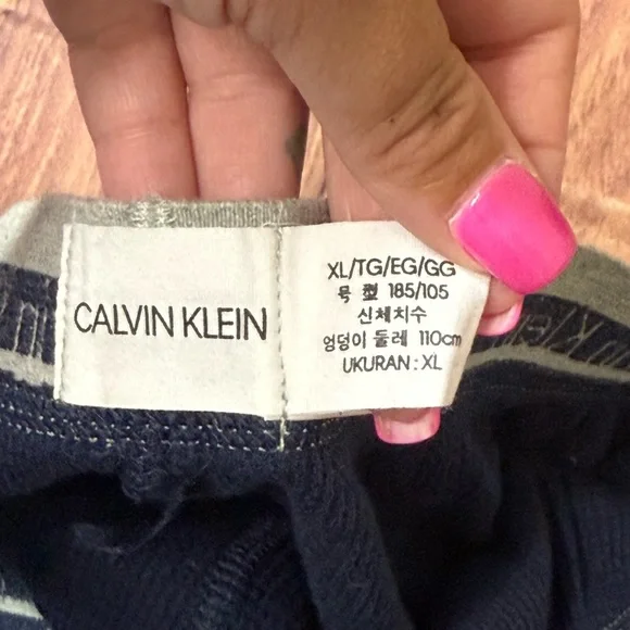 Men’s Size XL Calvin Klein Navy Waffle Knit Thermal Loungewear Joggers - Picture 10 of 13